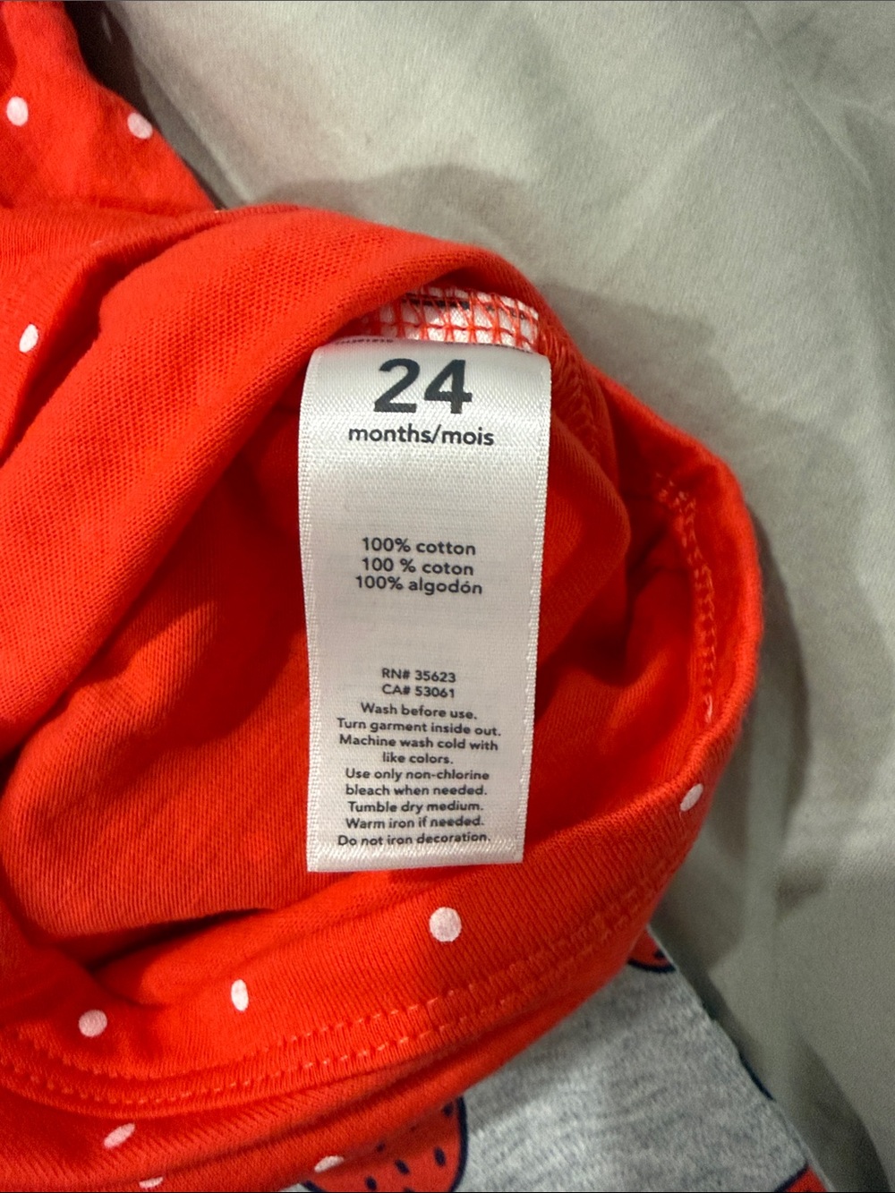 NWT - Carter's Red Polka Dot Flutter-Sleeve Bodysuit with Strawberry Leggings - Picture 5 of 7